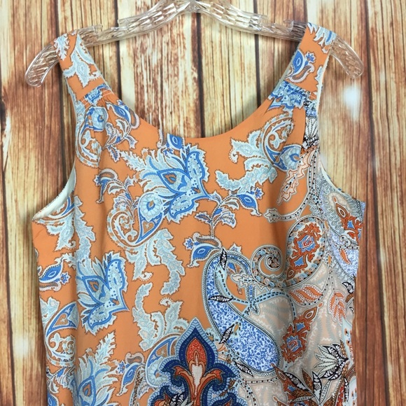 Lila Rose Spring Paisley Filigree Ornate Busy Allover Print Shift Dress Size 4 - Picture 4 of 6